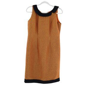 Vintage Shift Dress Womens M Orange 70's Feminine Twee Classic Career Retro Chic
